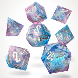 CritStones - Pink Ice Liquid Core RPG Dice Set