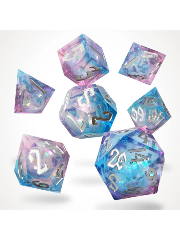 CritStones - Pink Ice Liquid Core RPG Dice Set