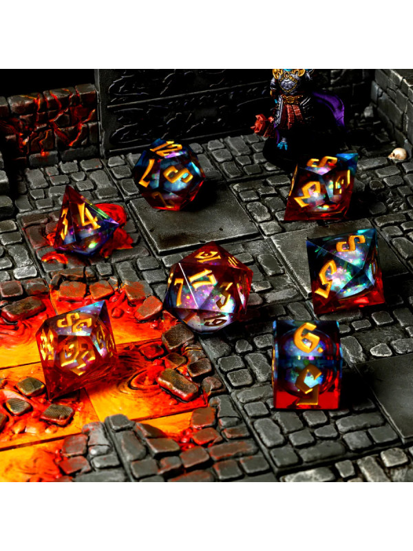 CritStones - Fire and Ice Liquid Core RPG Dice Set
