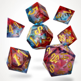 CritStones - Fire and Ice Liquid Core RPG Dice Set