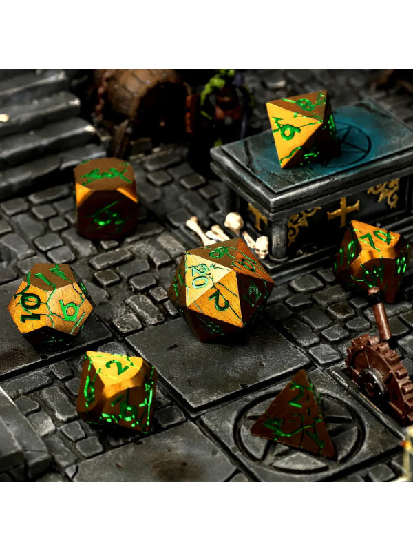 CritStones - Gorgon Gaze Metal RPG Dice Set