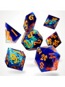 CritStones - Galactic Ember Sharp Edge Resin RPG Dice Set