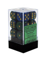 Dice Sets Blue-Green/Gold Gemini 16mm d6 (12)