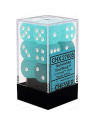 Dice Sets Teal/White Frosted 16mm d6 (12)