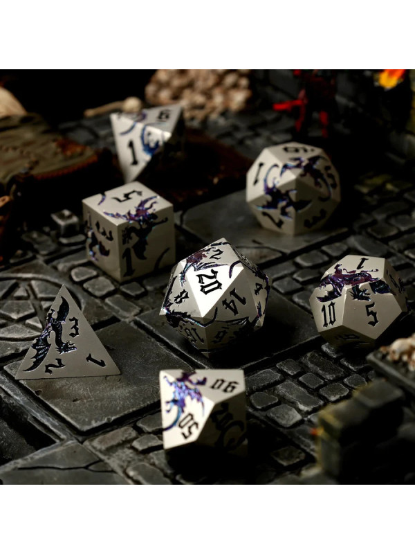 CritStones - Elderwyrm Metal RPG Dice Set