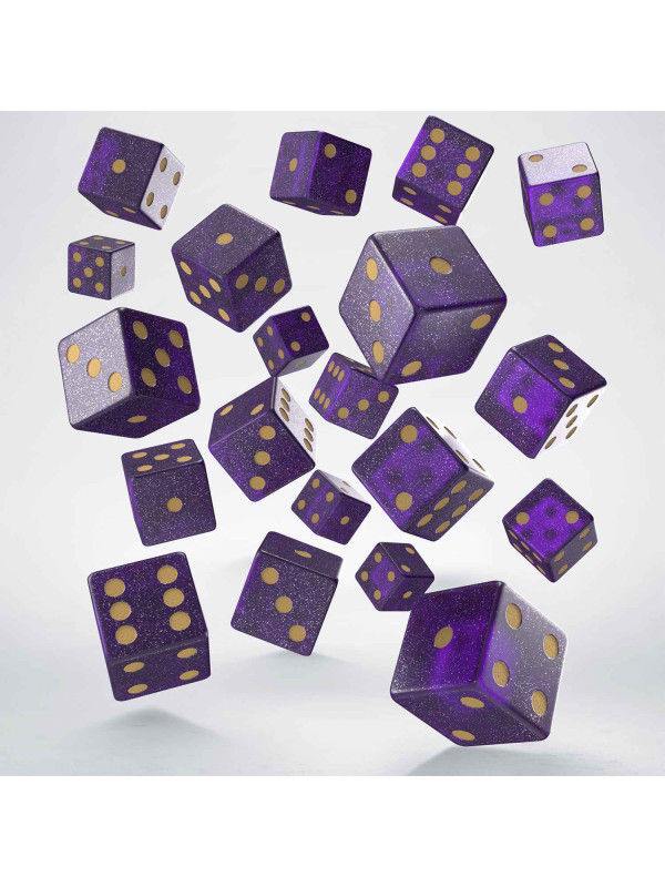 Full Pack of D6s: Shimmering Purple & Gold