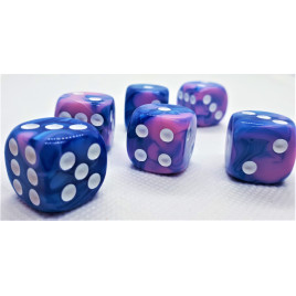 D6 Two Toned: Blue/Pink+White
