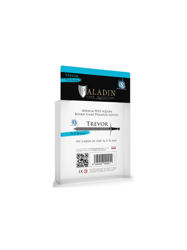 Paladin Sleeves - Trevor Premium Medium+ Square 76x76mm (55 Sleeves)