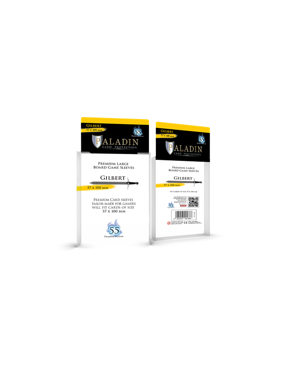 Paladin Sleeves - Gilbert Premium Large 57x100mm (55 Sleeves)