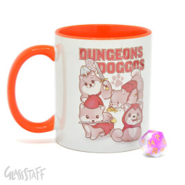 Dungeons & Doggos Gift Mug + 1 die