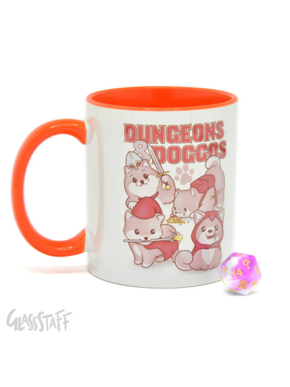 Dungeons & Doggos Gift Mug + 1 die