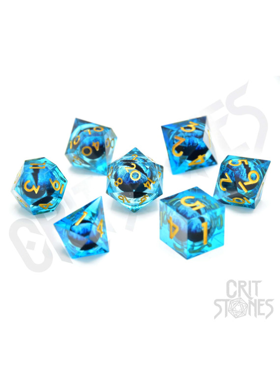 Ice Dragon's Gaze Floating Eye RPG Dice Set