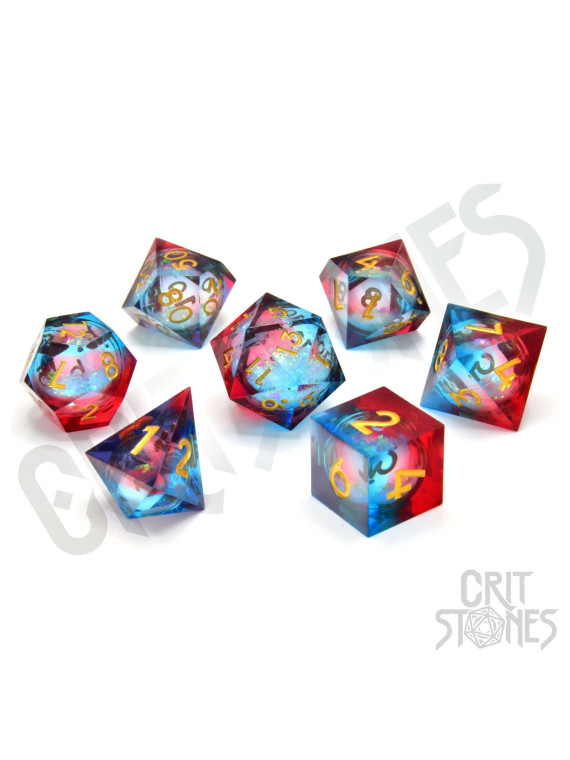 Fire and Ice Liquid Core RPG Dice Set