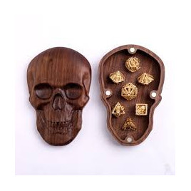 Black Walnut Premium Wooden Skull Gaming Accessory Case