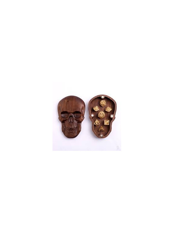 Black Walnut Premium Wooden Skull Gaming Accessory Case