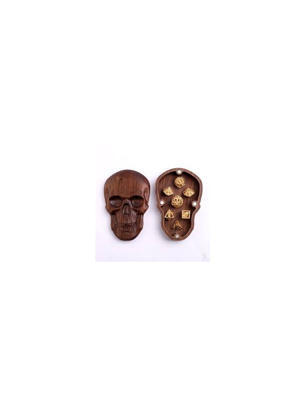 Black Walnut Premium Wooden Skull Gaming Accessory Case